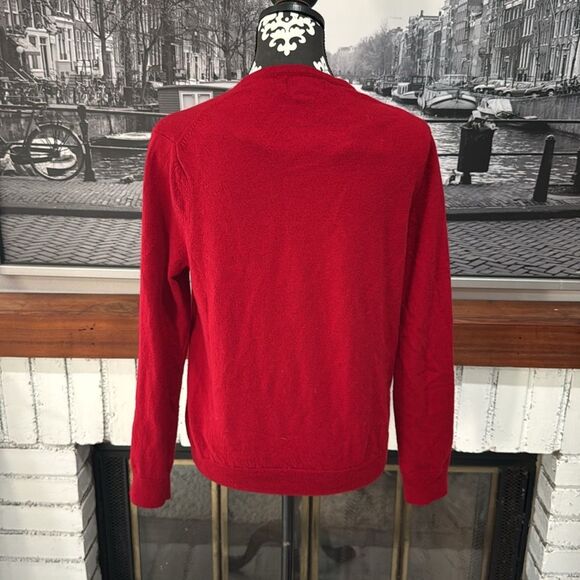 Express Women Sweater Red 100% Extra Fine Merino Wool Modern Fit Large Crewneck - Picture 2 of 7
